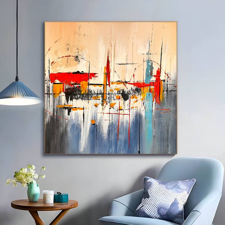 Original Art Deco Abstract Painting by Kal Soom