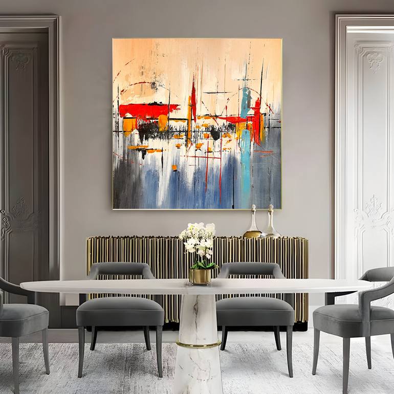 Original Art Deco Abstract Painting by Kal Soom