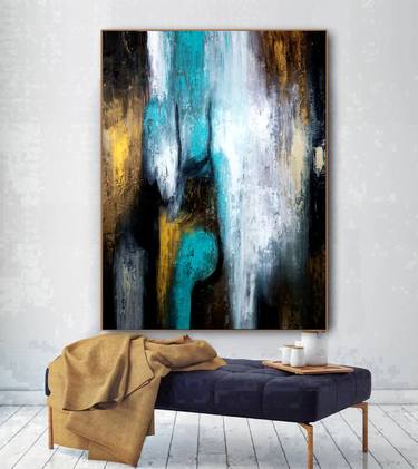 Original Abstract Expressionism Cities Painting by Kal Soom