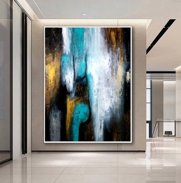 Original Abstract Expressionism Cities Painting by Kal Soom