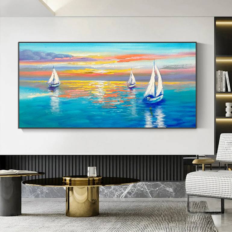 Original Art Deco Abstract Painting by Kal Soom