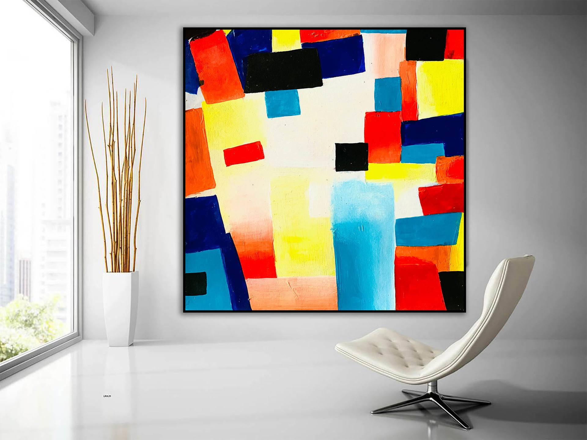 Large Office Wall Art Modern Abstract Painting On Canvas SN10