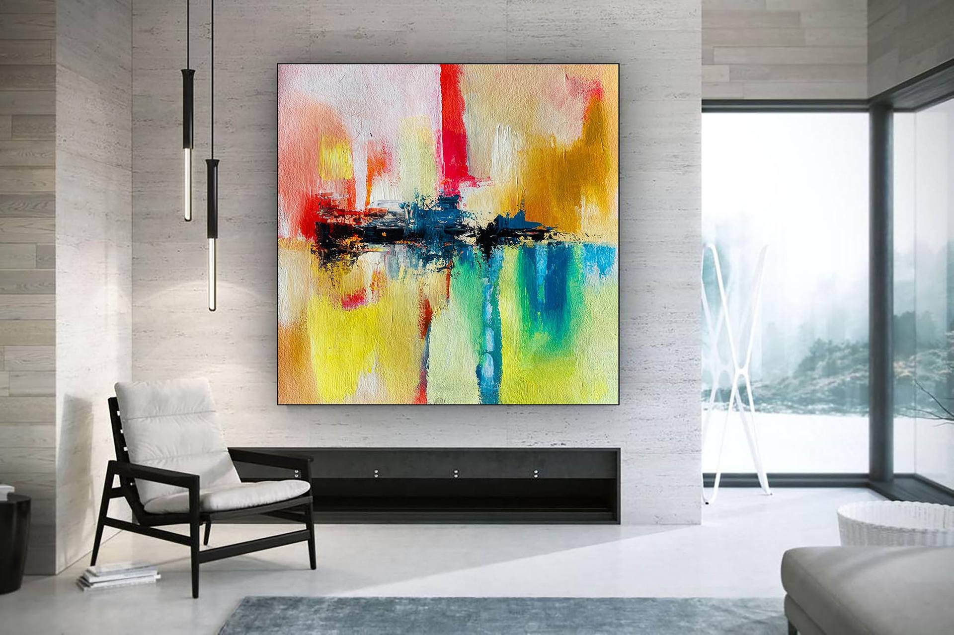 AB1226 colorful wall Modern Retro Abstract Canvas Wall Art Large Picture Prints 
