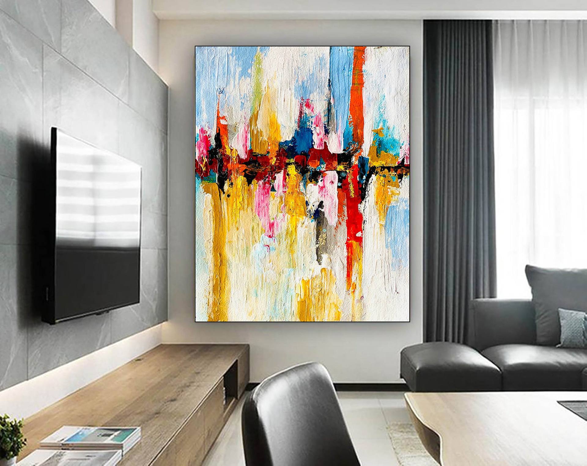 Wall Decor, Abstract Painting, Modern Room Decor, Wall Hangings, Unique  Wall Art, Original Artwork, Extra Large Wall Art, office decor LV-057  Painting by Kal Soom