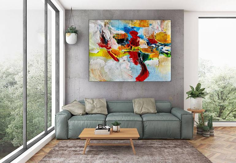 Large Office Wall Art Modern Abstract Art - Abstract Painting On Canvas ...