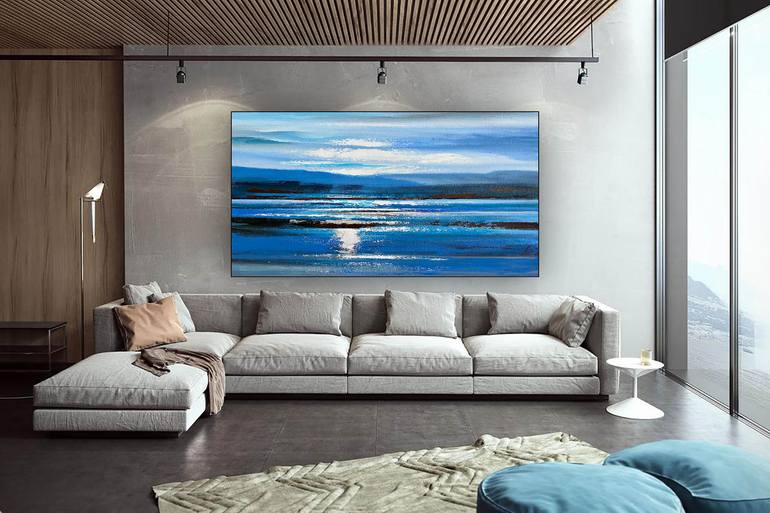 Original Abstract Seascape Painting by Kal Soom