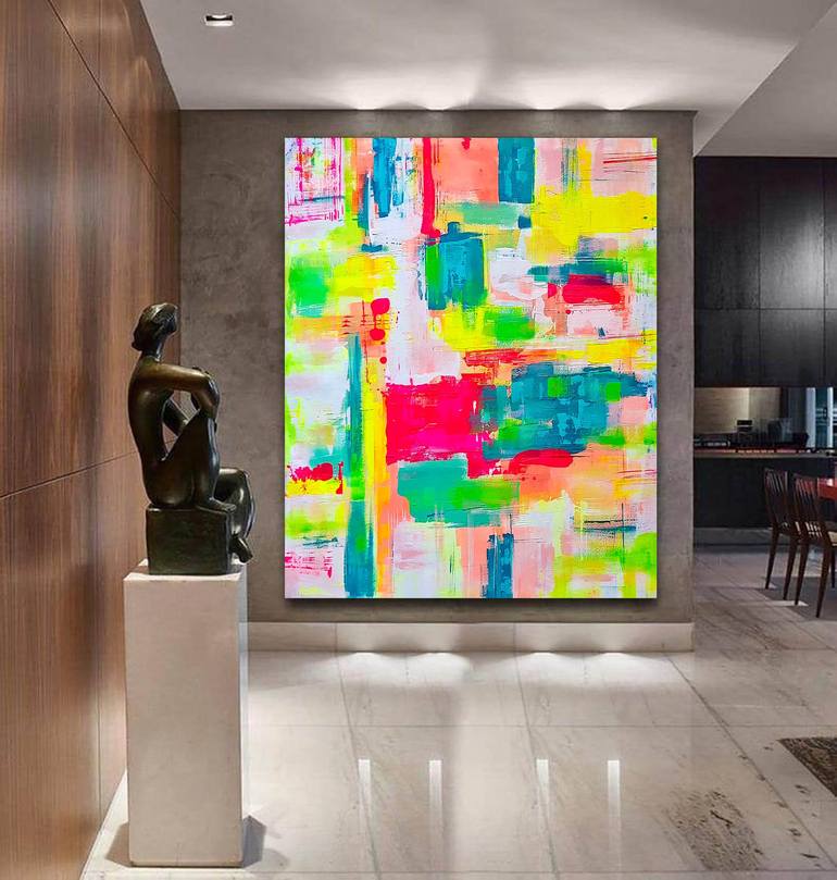 Original Abstract Painting , Modern Wall Decor, Oversized Wall Art,  Housewarming gift, Acrylic Painting, Large Canvas Art, Textured -LV-049  Painting by Kal Soom