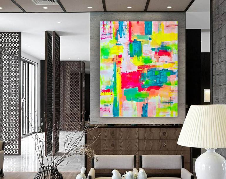 Original Art Deco Abstract Painting by Kal Soom