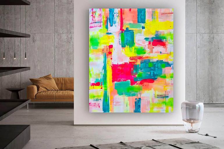 Original Art Deco Abstract Painting by Kal Soom