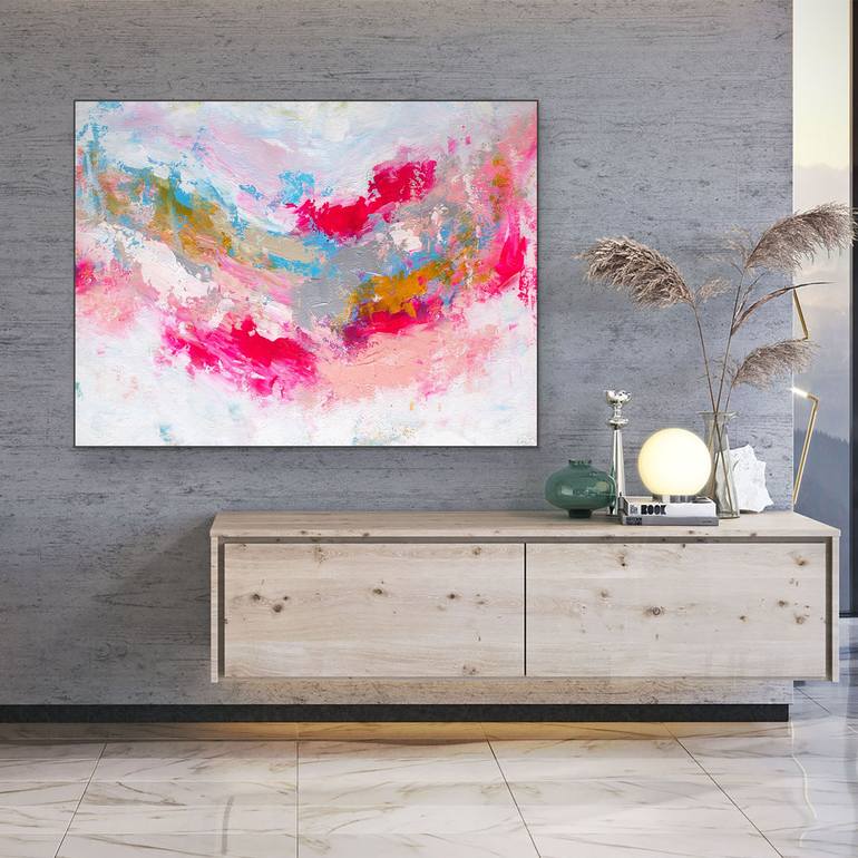 Large Office Wall Art Modern Abstract Art - Abstract Painting On Canvas,  Oversized Paintings on Canvas, Large Abstract Canvas Art-AH0001 Painting by  Kal Soom