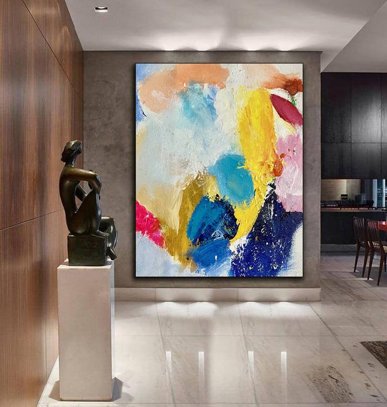 Modern Wall Art Colorful Abstract Oil Painting Hand Painted On