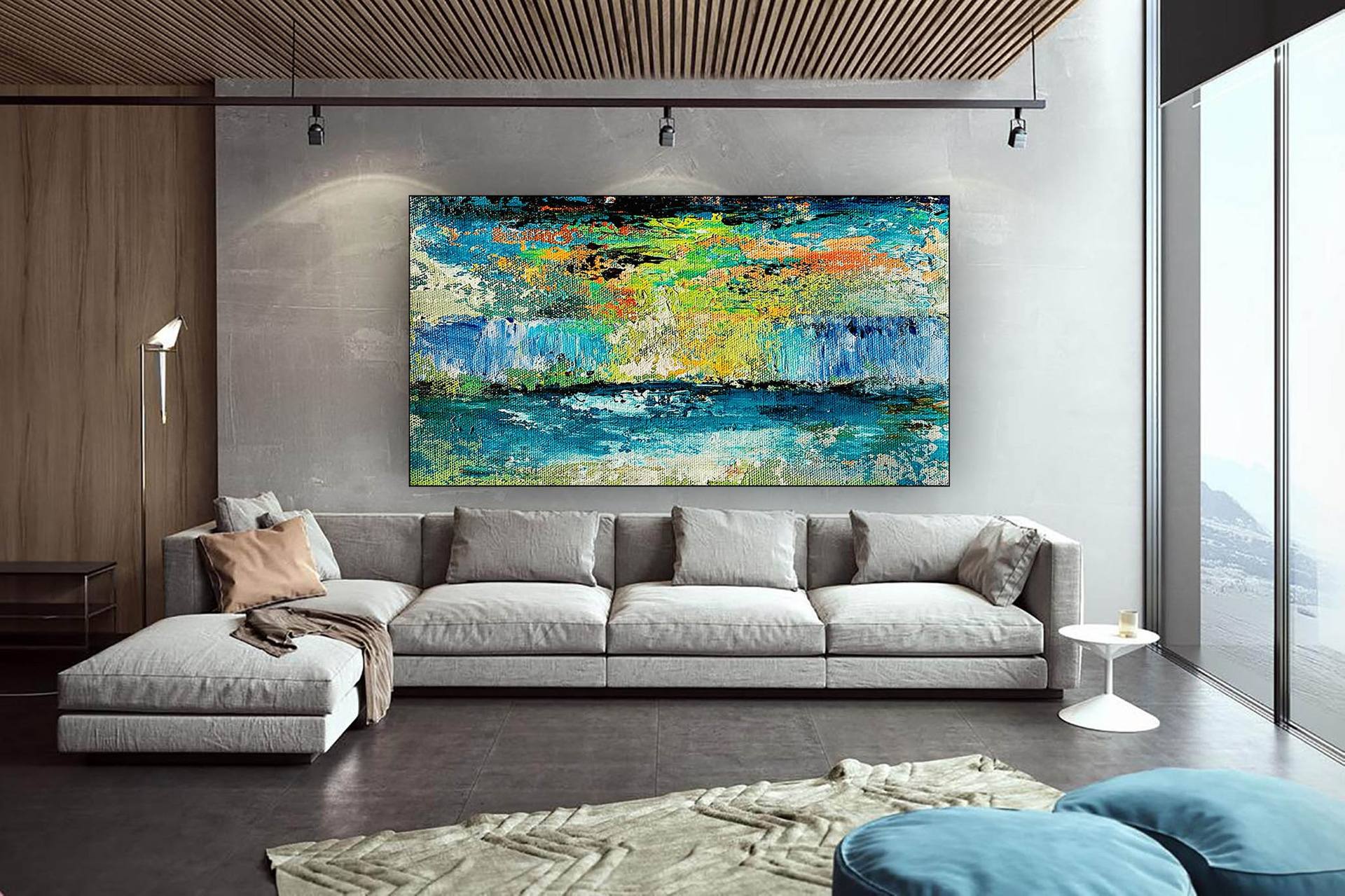 Original Abstract Painting , Modern Wall Decor, Oversized Wall Art,  Housewarming gift, Acrylic Painting, Large Canvas Art, Textured -LV-049  Painting by Kal Soom