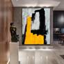 Black and Yellow Minimal Abstract Painting