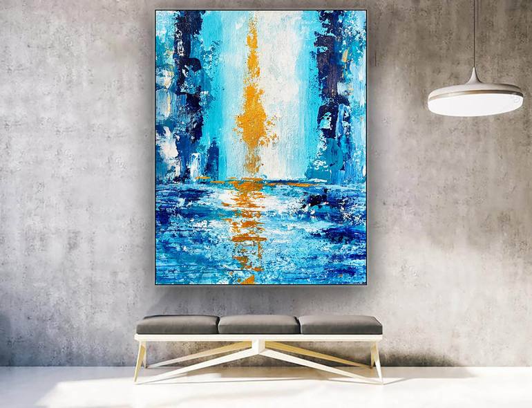 Original Abstract Beach Painting by Kal Soom