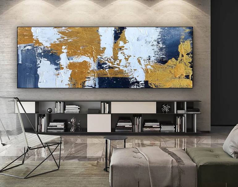 Large Office Wall Art Modern Abstract Painting On Canvas SN10