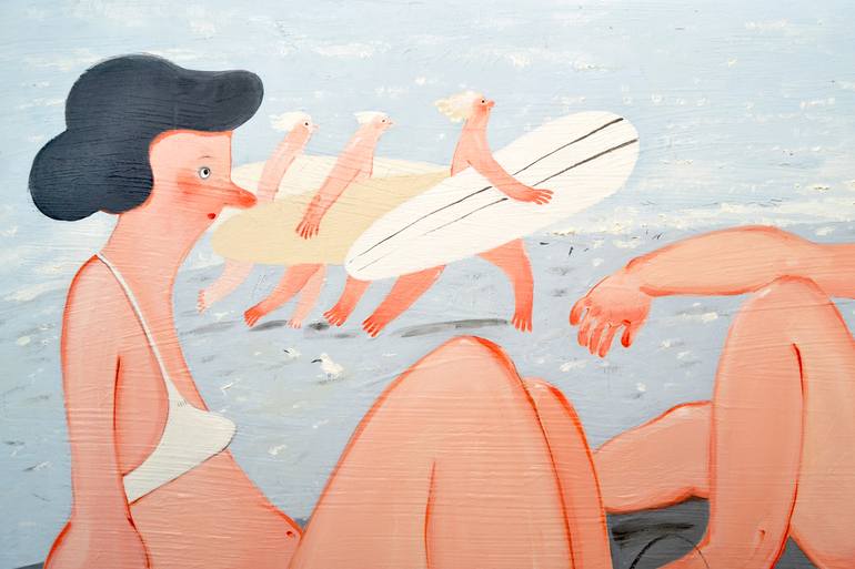 Original Figurative Beach Painting by Yana Medow