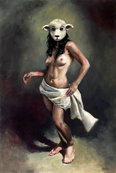 Original Surrealism Nude Painting by Sandra Bottinelli