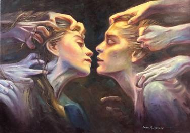 Original Figurative Love Paintings by IMAN Uz