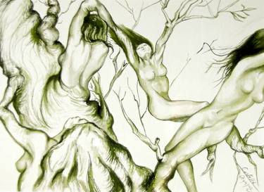 Original Expressionism Nude Drawings by Isabel Castello Ocampos