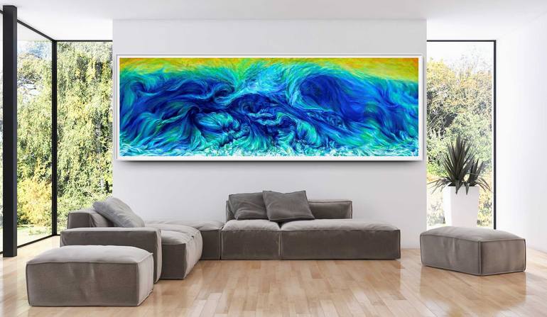 Original Modernism Seascape Painting by Isabel Castello Ocampos