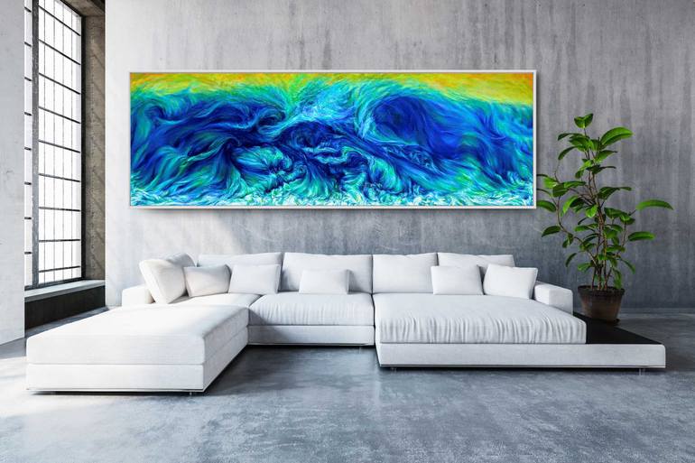 Original Modernism Seascape Painting by Isabel Castello Ocampos