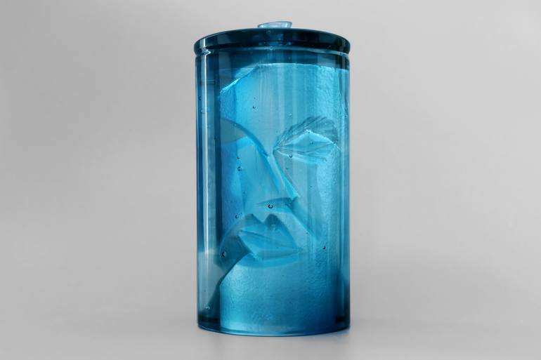 Monsieur Blue! - a glass man - Print