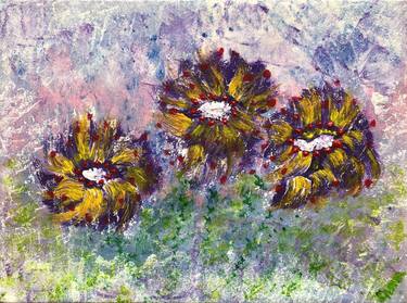 Print of Abstract Expressionism Floral Paintings by Sanette Andrews