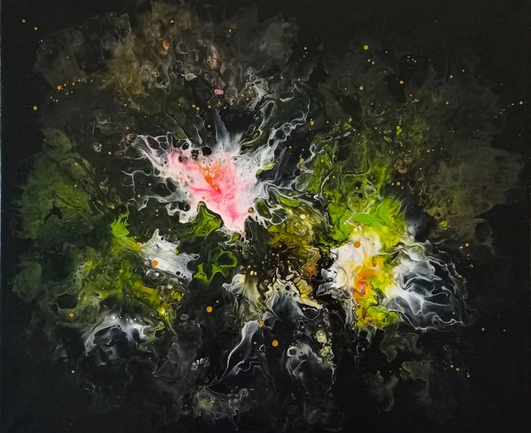 Original Abstract Time Painting by Art by Tatio