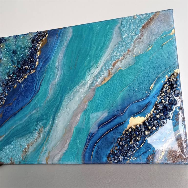 Underwater currents. Epoxy resin Painting by Art by Tatio | Saatchi Art