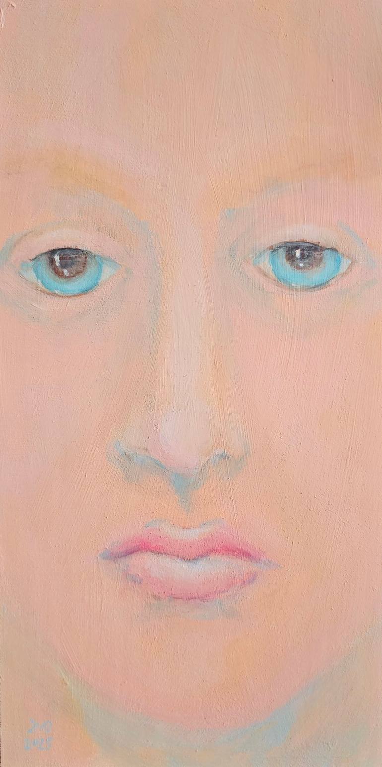 Original Women Painting by Ksenia June | Contemporary Art on Wood | Forever young portrait