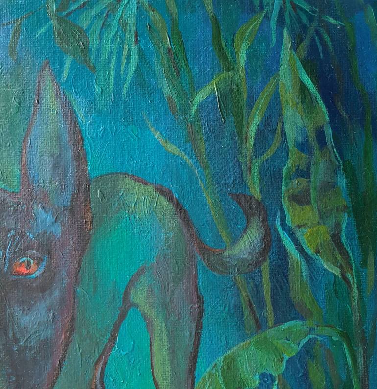 Original Figurative Dogs Painting by Ksenia June