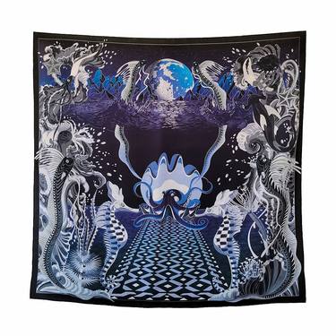 Between Land & Sea · Black Silk Scarf thumb