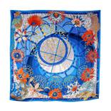 Flowers of Time · Blue Silk Scarf by Sam Wilde