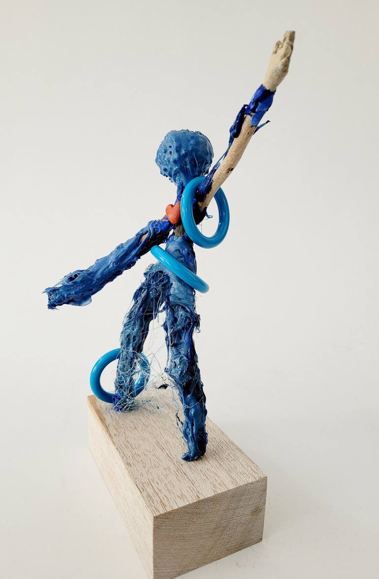 Original 3d Sculpture Men Sculpture by Sandra Veillette