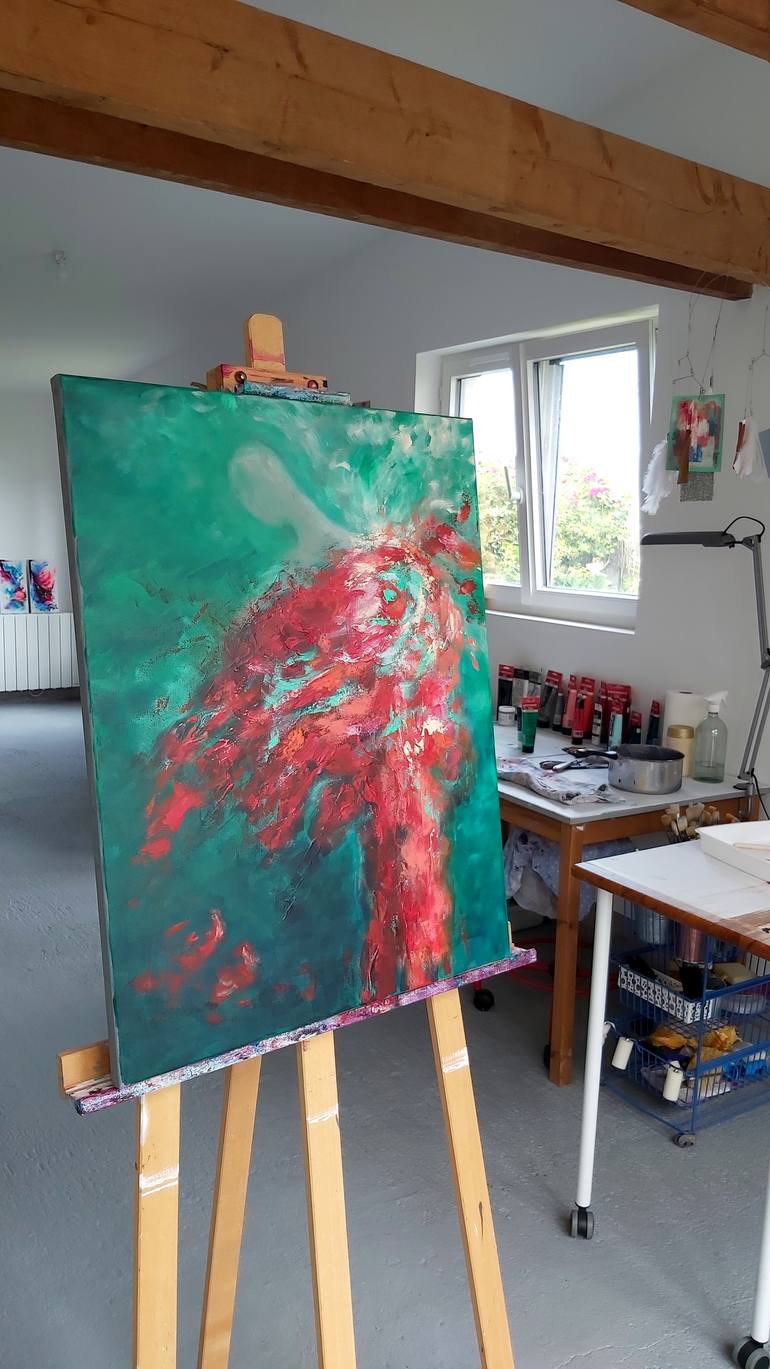 Original Abstract People Painting by Hélène Zenatti