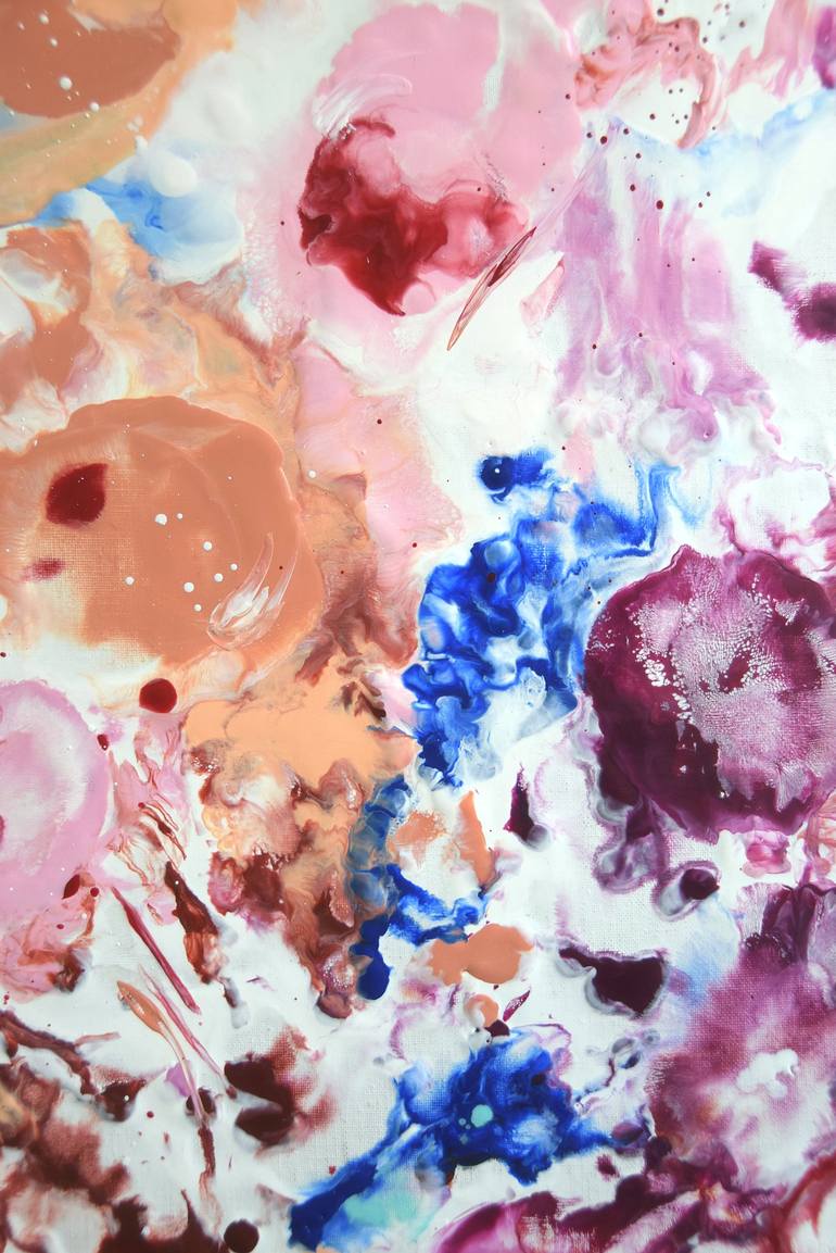 Original Abstract Floral Painting by Hélène Zenatti