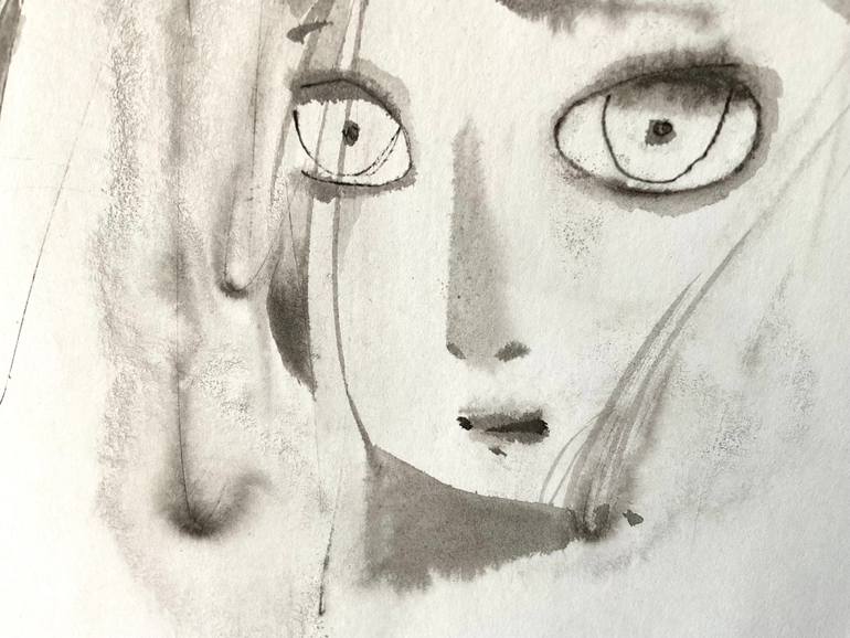 Original Black & White Women Drawing by Ekaterina Putilina