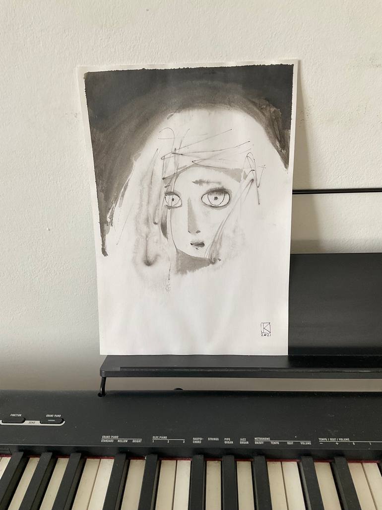 Original Black & White Women Drawing by Ekaterina Putilina