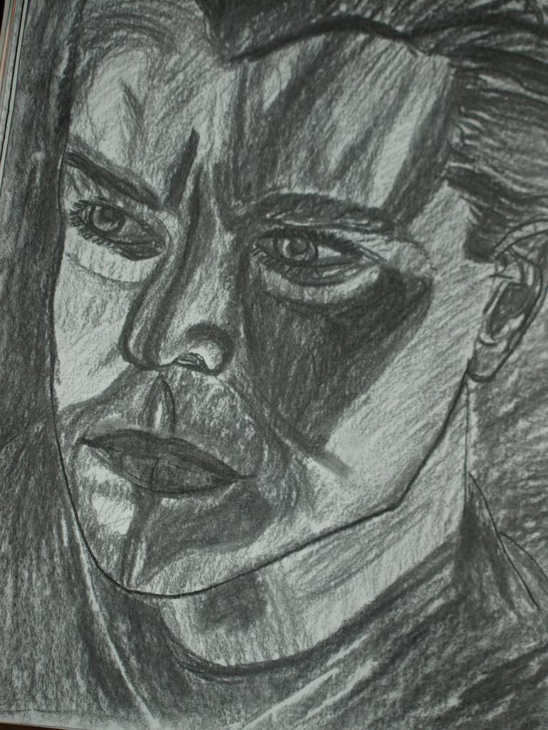 portraiture, dicaprio, modern, carbonfibre, drow, black, white, people