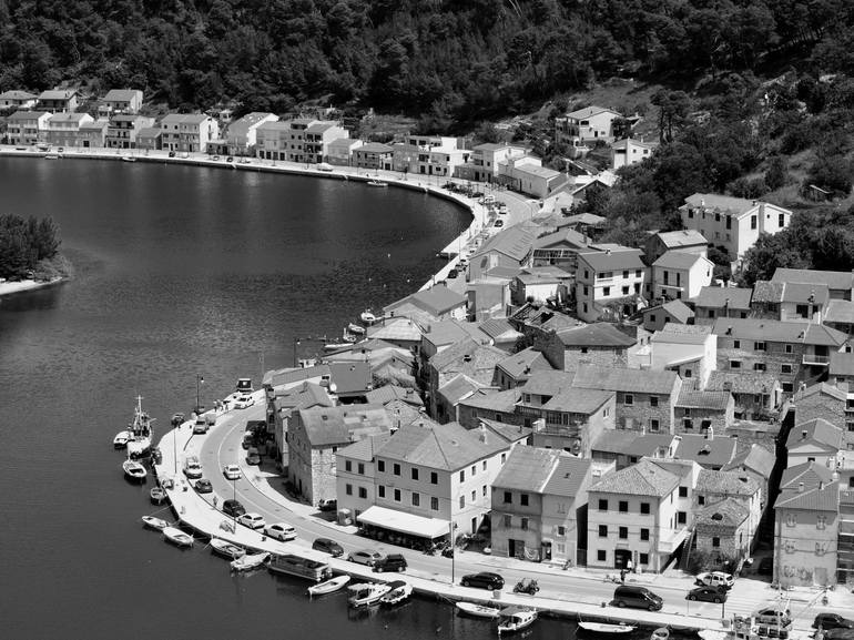 novigrad, croatia, trip, seaside, digital, atphoto, white, black - Print