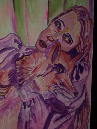 watercolor, paint, color, portraiture, girl, acvarel, wotercolors, paper thumb