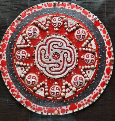 Trypillian swastika. Amulet. National symbol of the land of Ukraine. Ethno style. thumb