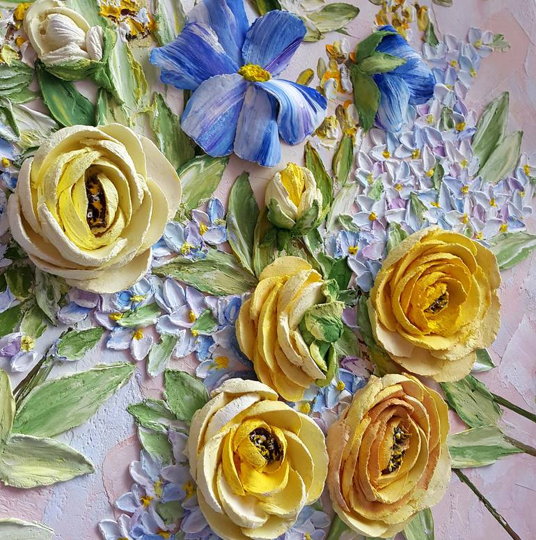 Original Art Deco Floral Sculpture by Tetiana Tiutiunnyk