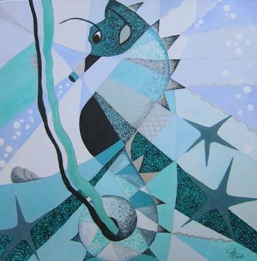 Original Abstract Fish Paintings by Marina Hein
