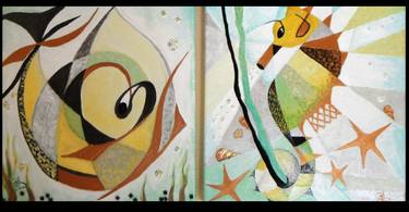 Inhabitants of the underwater world (Diptych) thumb