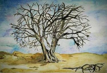 Original Art Deco Tree Mixed Media by Rania Orf