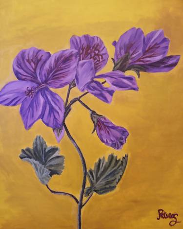 Original Art Deco Floral Paintings by Rania Orf
