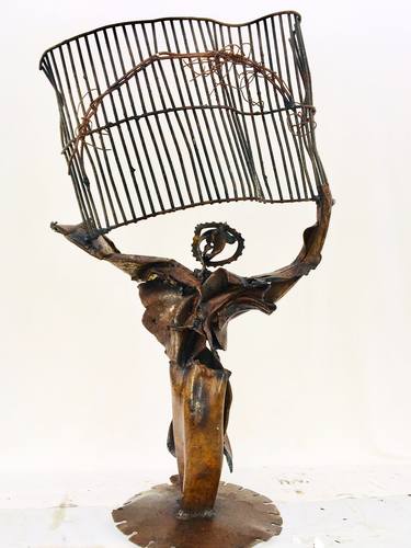 Original Abstract Political Sculpture by Madeleine d'Ivry Lord