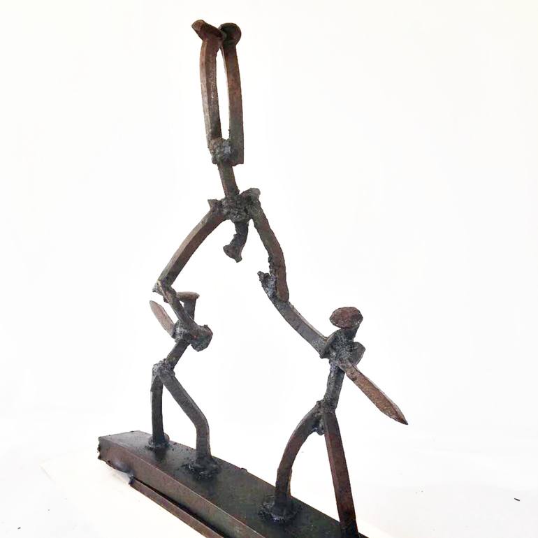 Original Abstract People Sculpture by Madeleine D'Ivry Lord