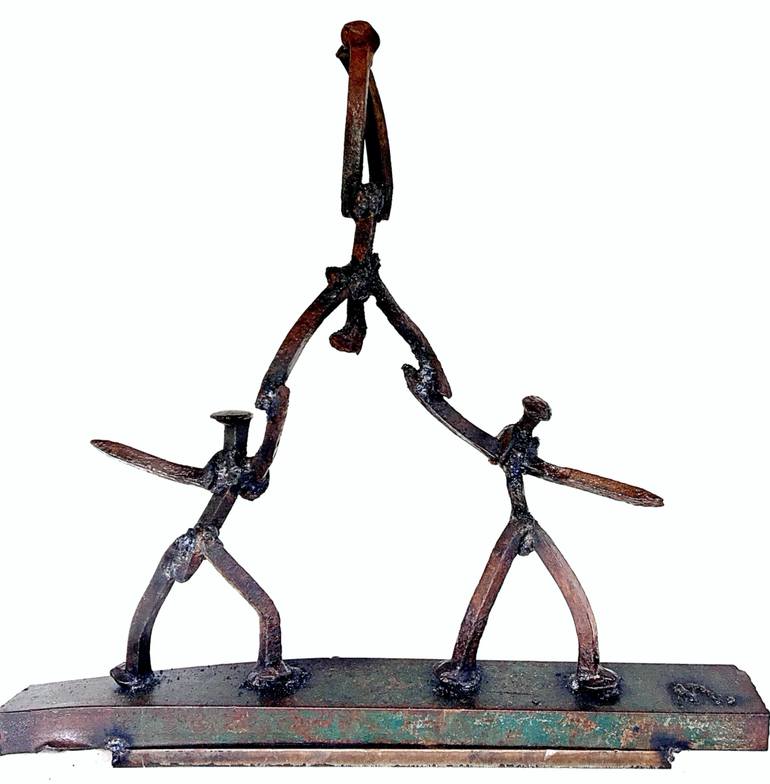 Original Abstract People Sculpture by Madeleine D'Ivry Lord